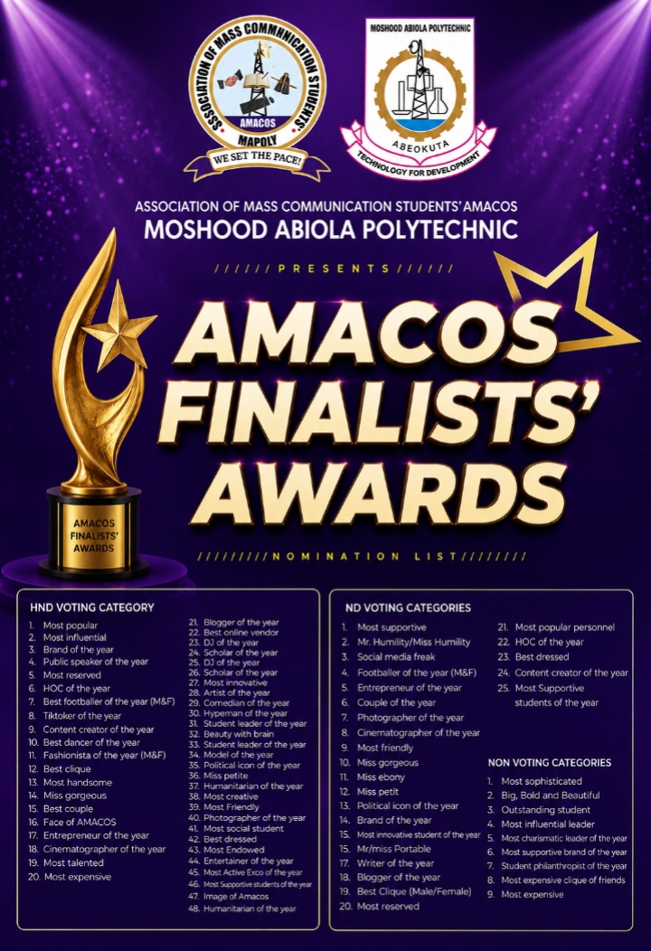 AMACOS FINALISTS AWARD