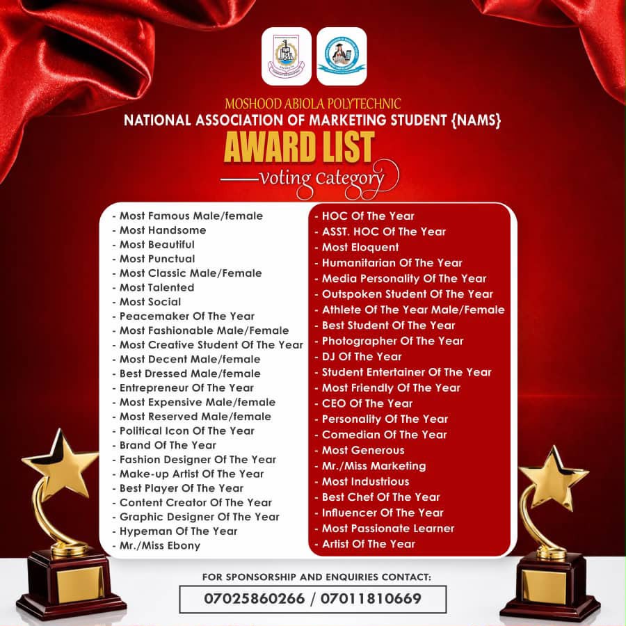 NAMS DINNER  & AWARD NIGHT