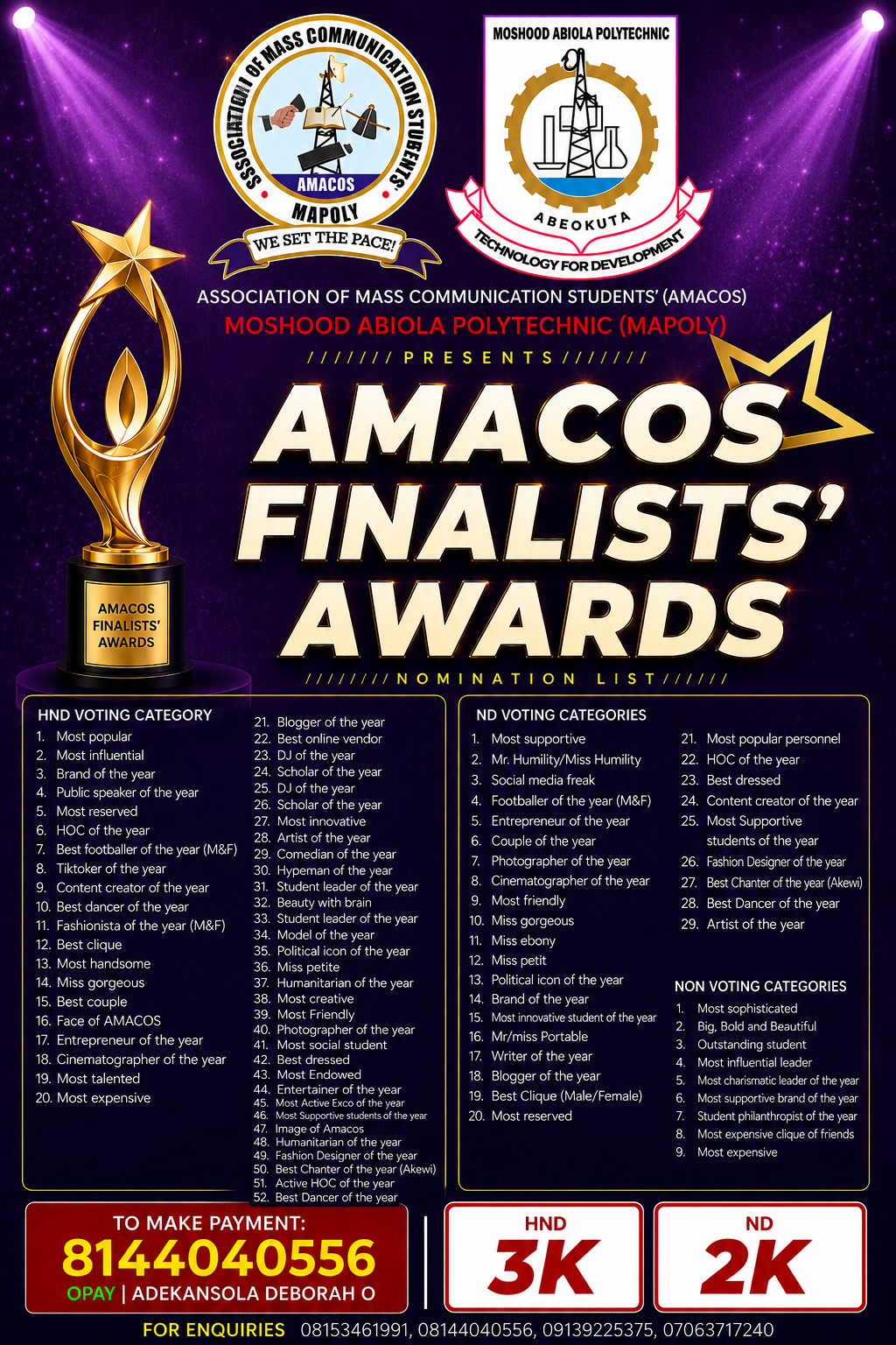 AMACOS AWARD/DINNER NIGHT