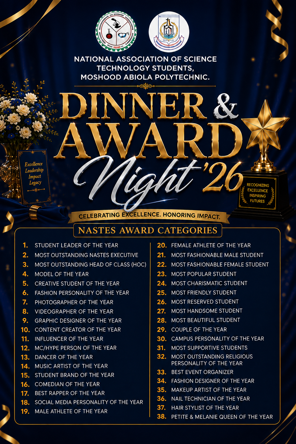 NASTES DINNER AND AWARD NIGHT 2026